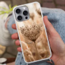 Schermbloem - Droogbloem - Winter - Beige - Minimalistisch Hoesje iPhone 16 Pro Max met koord klein -sfeer3