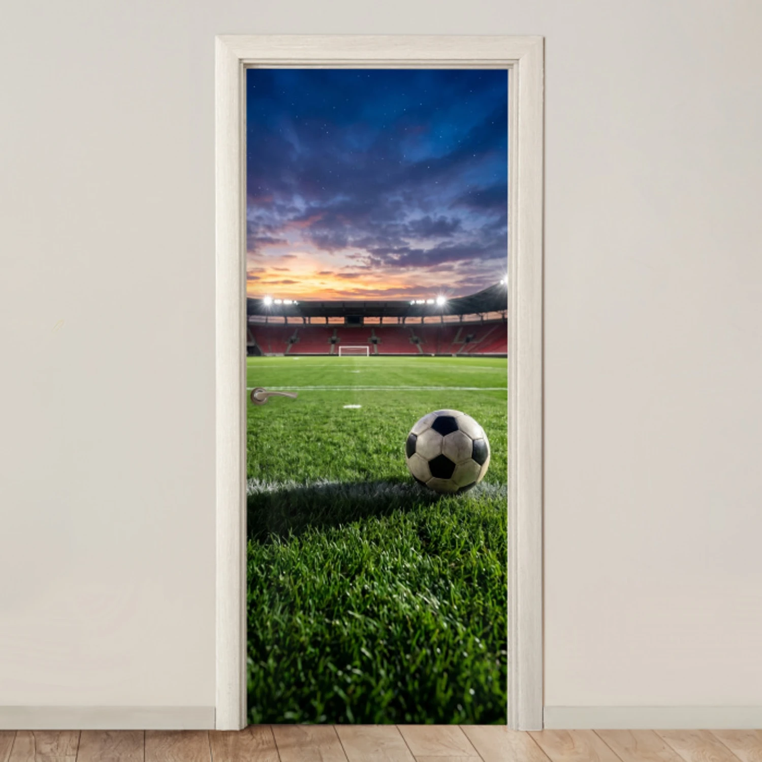 Voetbal - Stadion - Sport - Groen deurposter klein -3d_beige