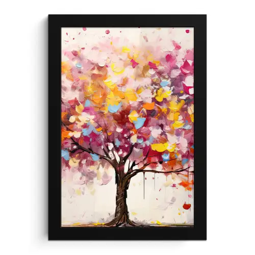 Aquarel - Boom - Kunst - Abstract fotolijst zwart zonder passe partout klein -3d