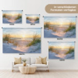 Strand - Zon - Duin - Gras - Zand - Horizon Wandkleed katoen klein -tsfeer8_DE