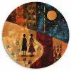 Silhouetten - Abstract - Zon - Maan Wandcirkel plexiglas klein -3d