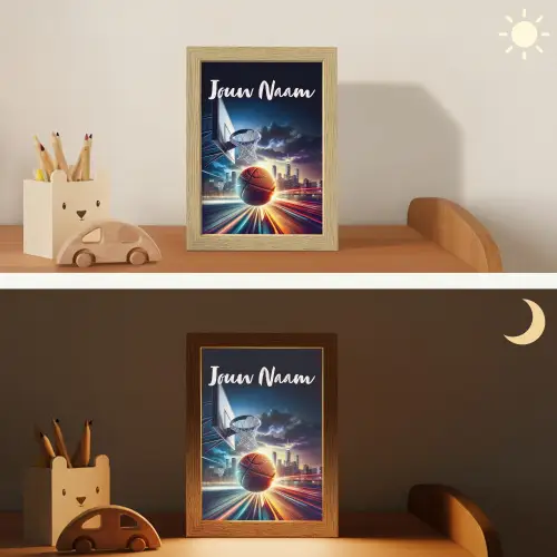 Basketbal - Sport  - Basket - Stad Light Box met kabel (Kinderlampje) klein -sfeer3_kind