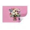 Bloemen - Quote - Kaartje - Kleurrijk Muursticker klein -3d