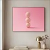 Golfballen - Roze - Drie Textielframe zwart klein -sfeer2