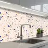 Terrazzo -  Patroon - Kleurrijk - Indigo keuken achterwand 2 middel 871 -3d_schuin