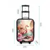 Flamingo en schildpad op een roze strand. Kinderkoffer - Zwart klein -productfoto_formaten