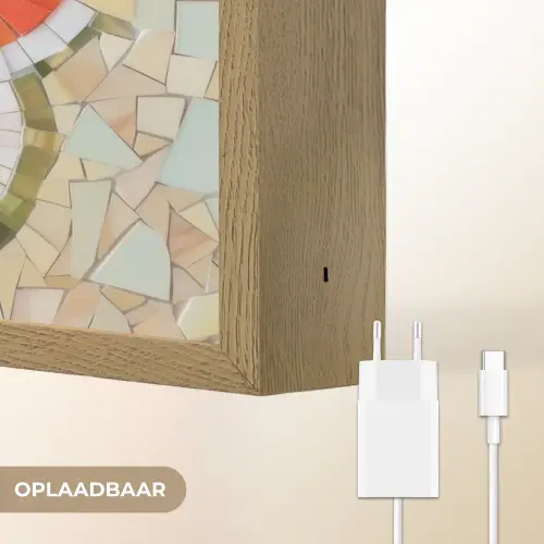 Mozaïek - Watermeloen - Rood - Pitten Light Box met batterij (Wandlamp) middel -USP_websiteoplaadbaarNL