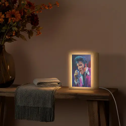 Expressief - Microfoon - Paars Light Box met kabel (Tafellamp) klein -sfeer4