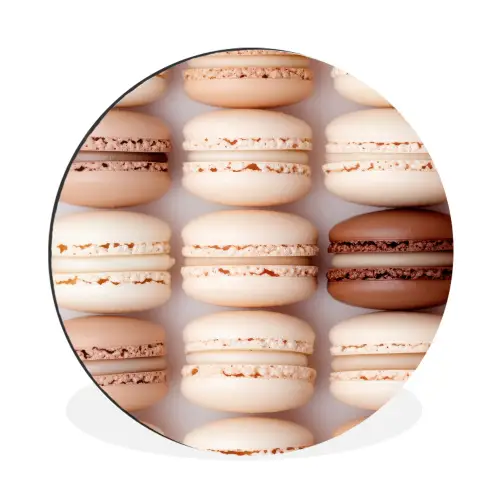 Macarons - Beige - Bruin Wandcirkel aluminium klein -3d