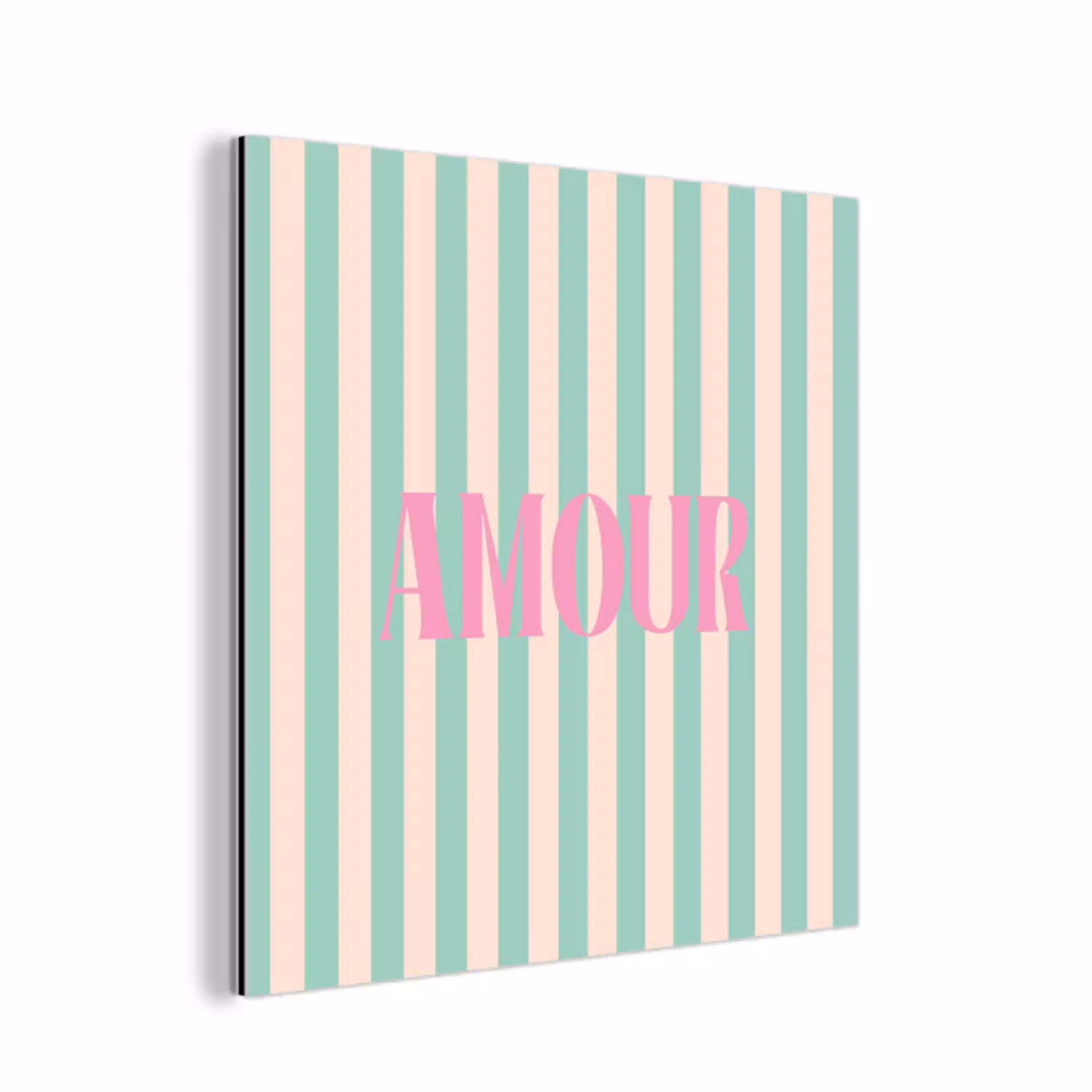 Roze - Groen - Strepen - Amour aluminium wit klein -3d