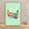 Thee - Illustratie - Kopjes - Bloemen canvas 2cm klein -sfeer1