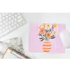 Vaas - Gestreept - Bloemen - Oranje muismat rubber klein -witbureau