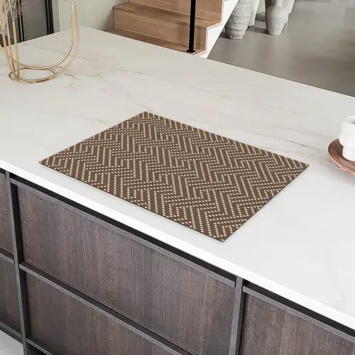 Stippen - Bruin - Beige - Patroon Inductie beschermer vinyl 3mm klein 276 -sfeer8