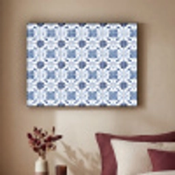Patroon - Tegel - Blauw Textielframe zwart klein 947 -sfeer1