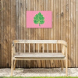 Blad - Groen - Illustratie - Minimalistisch Tuinposter op houten frame 2 cm dik klein -sfeer4