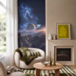 Fantasy - Kosmos - Landschap Behang Vinyl klein -sfeer2