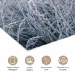 Rijp - Gras - Kristallen - Winter - Minimalistisch poster papier klein -closeup_NL