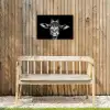 Giraffe portret in zwart-wit Tuinposter op houten frame 2 cm dik klein -sfeer4