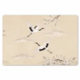 Kraanvogels - Bloesem - Beige Placemat vinyl groot -zzsfeer1_Kitchenyeah-website