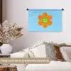 Bloem - Smiley - Kleurrijk Wandkleed katoen klein -sfeer1