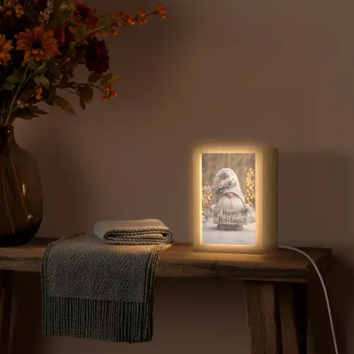 Kerst - Gnome - Bord - Kleurrijk Light Box met kabel (Tafellamp) klein -sfeer4
