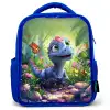 Donny Dino Kinderrugzak - Blauw middel -3d