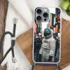 Stad - Mensen - Astronaut - Wit Hoesje iPhone 16 Pro Max met koord klein -sfeer4