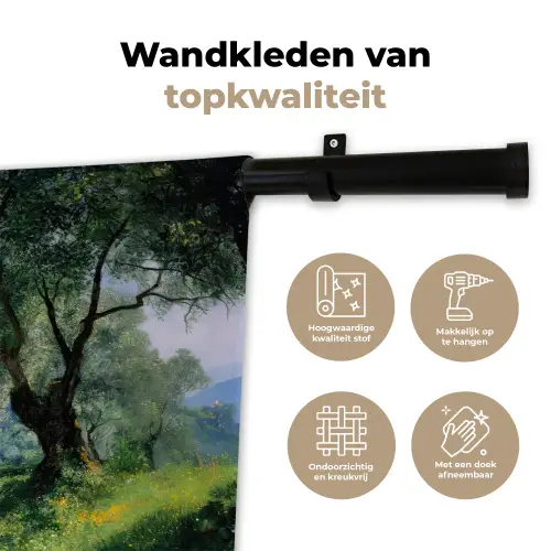 Pad - Bomen - Schaduw - Wandkleed katoen klein -sfeer2