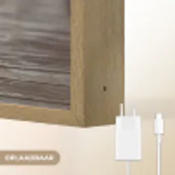 Houten steiger - Helderblauwe lucht Light Box met batterij (Wandlamp) middel -USP_websiteoplaadbaarNL