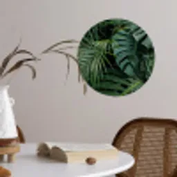 Planten - Jungle - Bladeren - Tropisch Wandcirkel behangsticker klein -sfeer3
