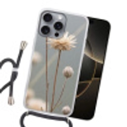 Strobloemen - Wit - Daglicht Hoesje iPhone 16 Pro Max met koord klein -sfeer1
