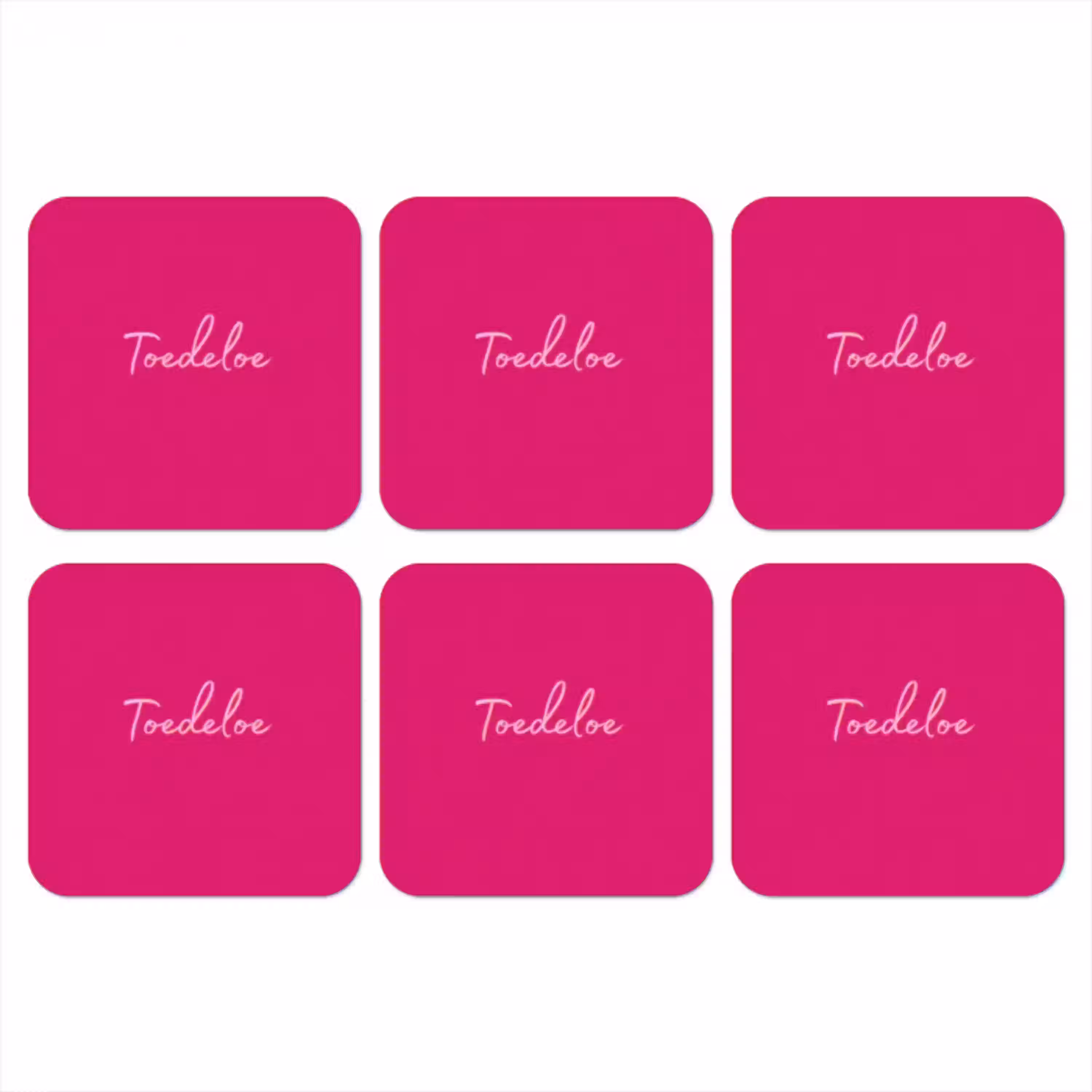 Toedeloe - Roze onderzetter kurk middel -3d