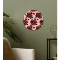 Bloemen - Retro - Rood Wandcirkel kunststof plaat 5mm dik klein 188 -sfeer3