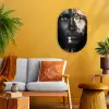 Vrouw - Bladgoud - Zwart - Goud - Luxe Wandcirkel Ovaal Forex klein -sfeer4