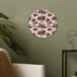 Tropisch - Geometrisch - Bordeauxrood Akoestische PET Vilt - Rond klein 838 -sfeer2