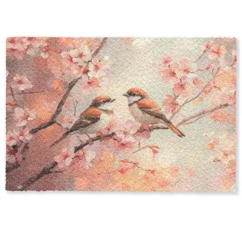 Vogels - Romantic - Bloesemtak Deurmat klein -zkaufland3d