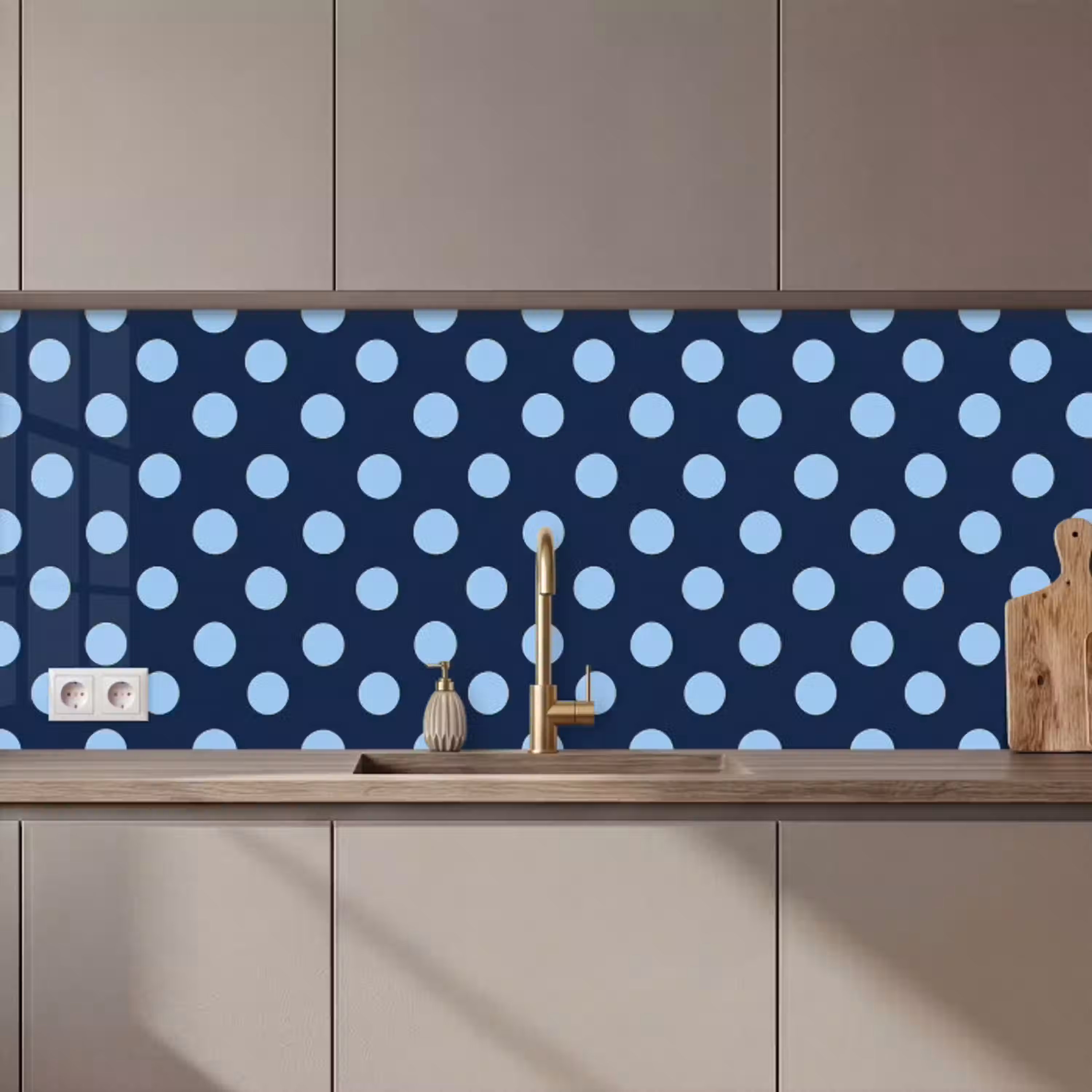 Klassiek - Dots - Blauw keuken achterwand 2 middel 871 zz_3dshopping