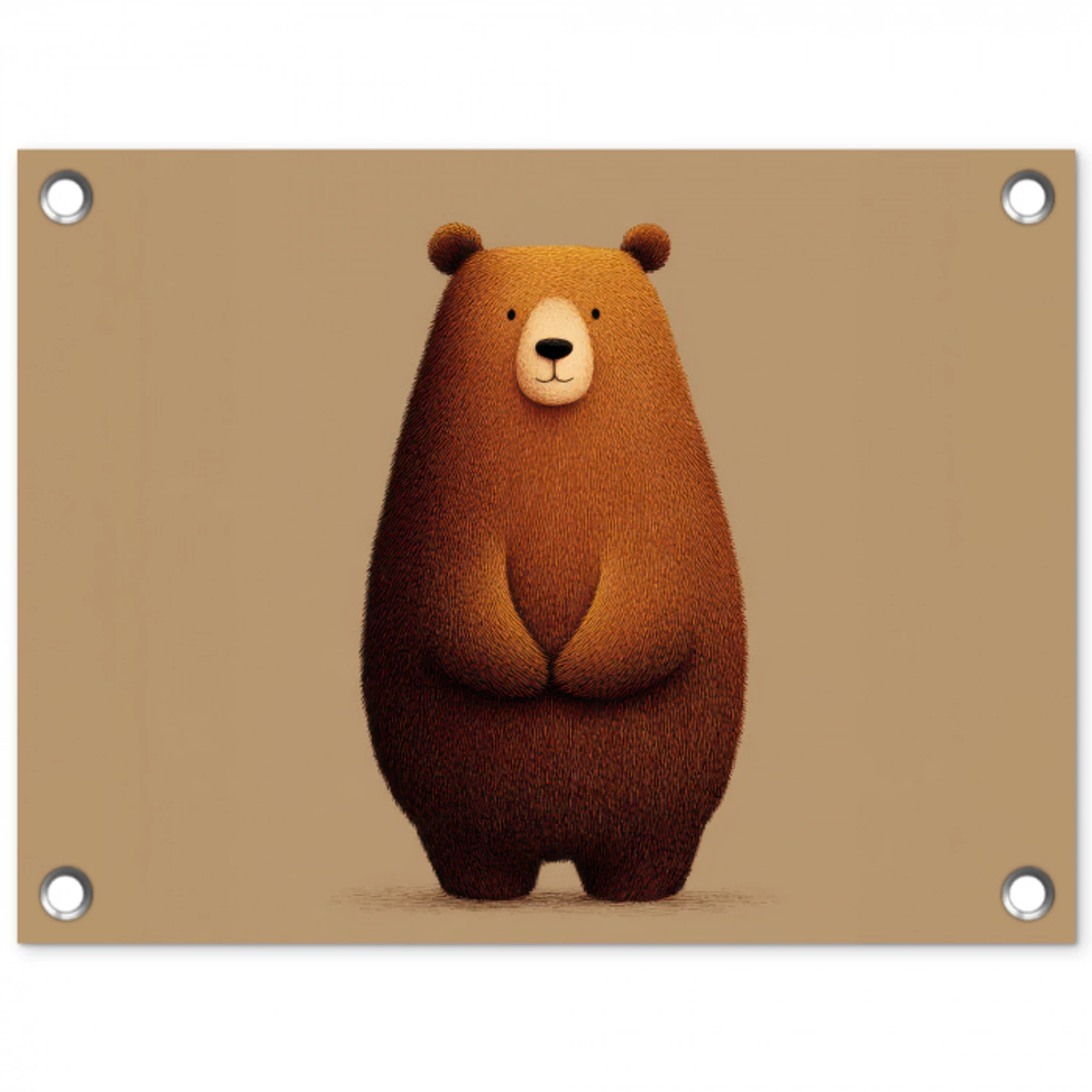 Beer - Minimalistisch - Bruin tuinposter los doek klein -3d