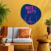 Brutaal - Grappig - Blauw Wandcirkel Organisch Aluminium middel -sfeer4