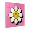 Smiley - Bloem - Roze plexiglas 5mm klein -z3d