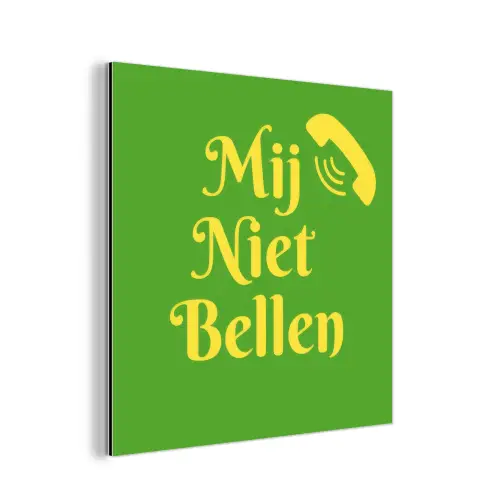 Mij niet bellen - Telefoon - Groen aluminium wit klein -3d