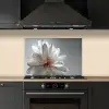 Bloem - Wit - Neutraal keuken achterwand spatscherm klein -sfeer1