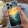 Vogels - Zon - Bomen - Groen Hoesje iPhone 16 Pro Max met koord klein -sfeer3
