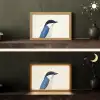 Illustratie - Blauw - Vogel Light Box met kabel (Tafellamp) klein -sfeer3