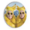 Vrouwen - Bananen - Geel Akoestische PET Vilt - Rond klein -3d
