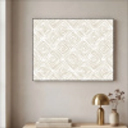 Abstract - Ruit - Beige Textielframe zwart klein 947 -sfeer2