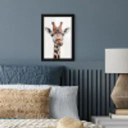 Jongens - Giraffe - Dieren - Kop - Portret - Kind - Meisjes fotolijst zwart zonder passe partout klein -sfeer3