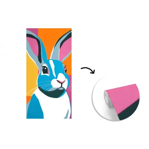 Haas - Kleurvakken - Oren - Roze fotobehang vinyl groot -3d