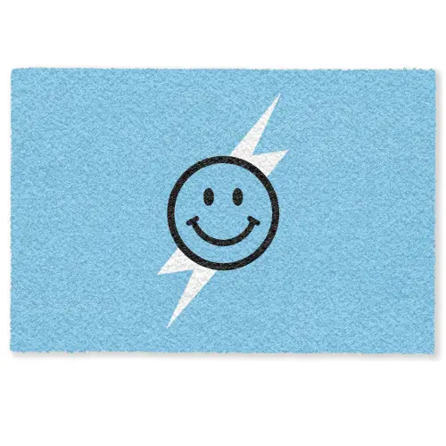 Smiley - Blauw - Bliksem Deurmat klein -zkaufland3d