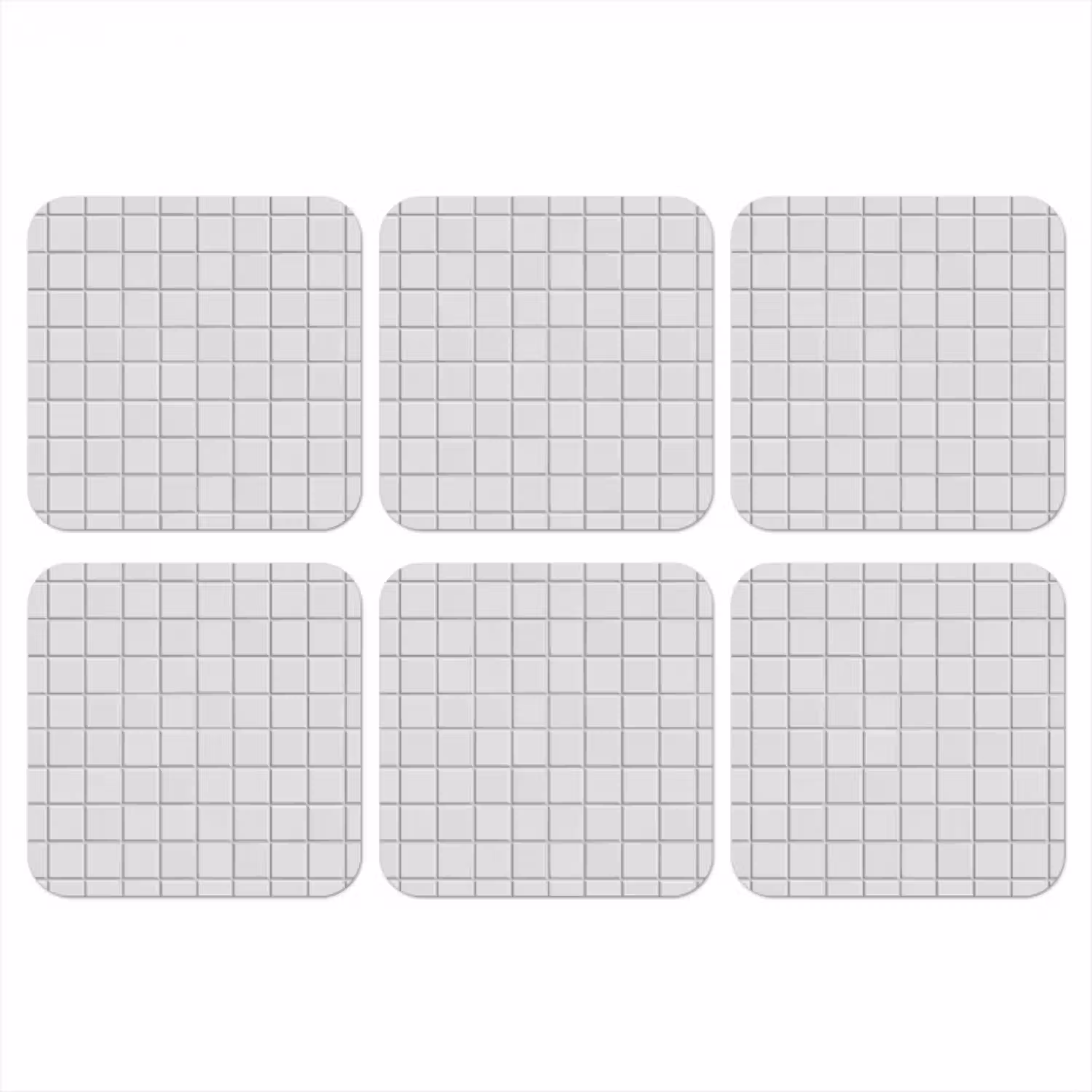 Patroon - Tegels - Grijs - Wit onderzetter kurk middel 366 -3d